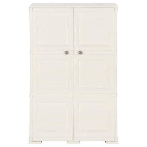 SZAFKA PLASTIKOWA 79X43X125CM WYGLĄD DREWNA KREMOWA