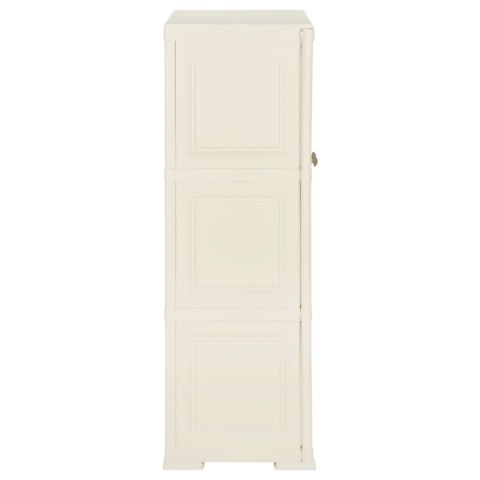 SZAFKA PLASTIKOWA 79X43X125CM WYGLĄD DREWNA KREMOWA