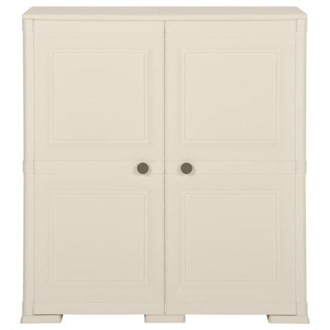 SZAFKA PLASTIKOWA 79X43X85,5CM WYGLĄD DREWNA KREMOWA