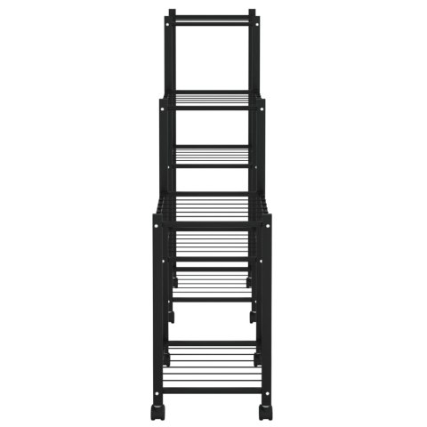 KWIETNIK Z KÓŁKAMI 83X25X83,5CM CZARNY ŻELAZNY