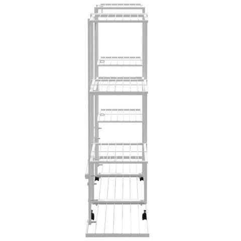 STOJAK NA KWIATY NA KÓŁKACH 94,5X24,5X91,5CM BIAŁY ŻELAZO