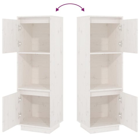 WYSOKA SZAFKA BIAŁA 38X35X117CM DREWNO SOSNOWE