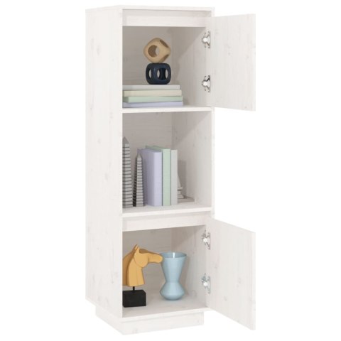 WYSOKA SZAFKA BIAŁA 38X35X117CM DREWNO SOSNOWE