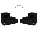 SZAFKI NOCNE 2 SZT. CZARNE 60X34X51CMDREWNO SOSNOWE
