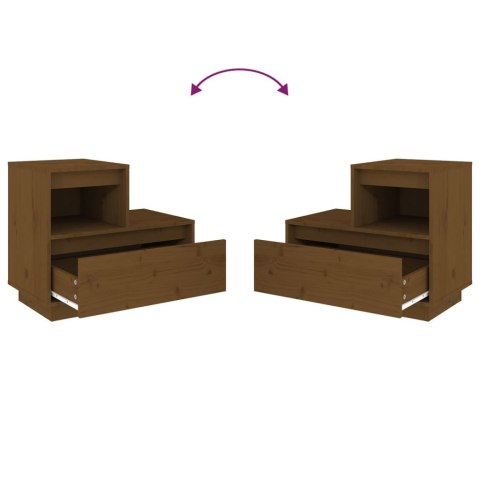 SZAFKI NOCNE 2 SZT. MIODOWY BRĄZ 60X34X51CM SOSNA