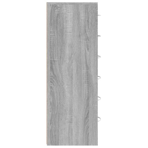 KOMODA Z 6 SZUFLADAMI SZARY DĄB SONOMA 50X34X96CM