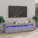 SZAFKI POD TV Z LED 2 SZT. SZARY DĄB SONOMA 75X35X40CM