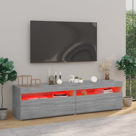 SZAFKI POD TV Z LED 2 SZT. SZARY DĄB SONOMA 75X35X40CM