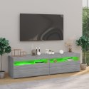 SZAFKI POD TV Z LED 2 SZT. SZARY DĄB SONOMA 75X35X40CM