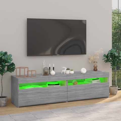 SZAFKI POD TV Z LED 2 SZT. SZARY DĄB SONOMA 75X35X40CM