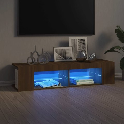 SZAFKA TV Z OŚWIETLENIEM LED BRĄZOWY DĄB 135X39X30CM