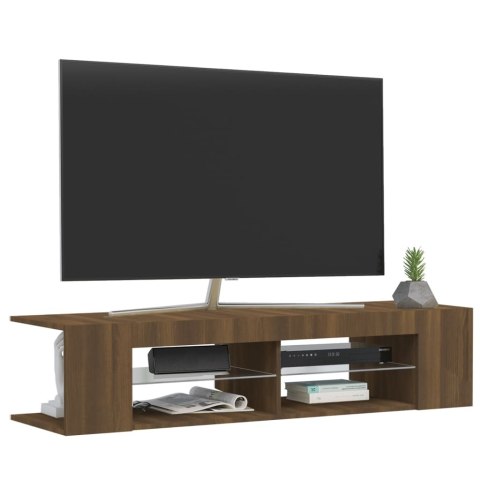 SZAFKA TV Z OŚWIETLENIEM LED BRĄZOWY DĄB 135X39X30CM