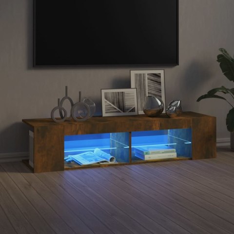 SZAFKA TV Z OŚWIETLENIEM LED PRZYDYMIONY DĄB 135X39X30CM