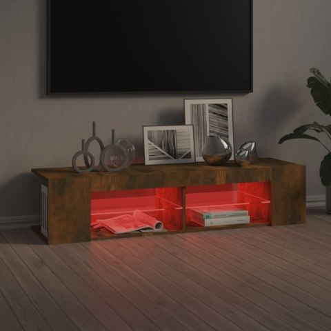 SZAFKA TV Z OŚWIETLENIEM LED PRZYDYMIONY DĄB 135X39X30CM