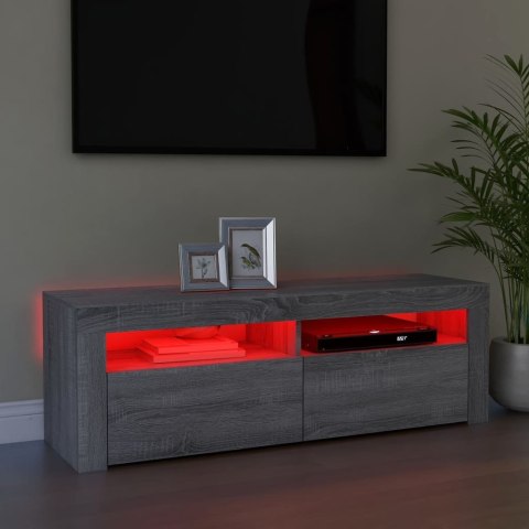 SZAFKA POD TV Z LED SZARY DĄB SONOMA 120X35X40CM
