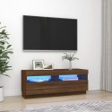 SZAFKA POD TV Z OŚWIETLENIEM LED BRĄZOWY DĄB 100X35X40CM