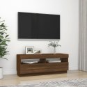 SZAFKA POD TV Z OŚWIETLENIEM LED BRĄZOWY DĄB 100X35X40CM