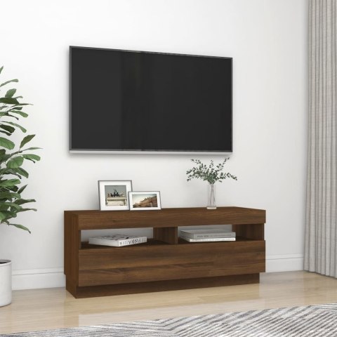 SZAFKA POD TV Z OŚWIETLENIEM LED BRĄZOWY DĄB 100X35X40CM