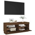 SZAFKA POD TV Z OŚWIETLENIEM LED BRĄZOWY DĄB 100X35X40CM