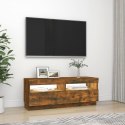 SZAFKA POD TV Z OŚWIETLENIEM LED PRZYDYMIONY DĄB 100X35X40CM