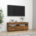 SZAFKA POD TV Z OŚWIETLENIEM LED PRZYDYMIONY DĄB 100X35X40CM