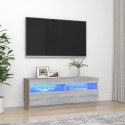SZAFKA POD TV Z OŚWIETLENIEM LED SZARY DĄB SONOMA 100X35X40CM