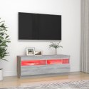 SZAFKA POD TV Z OŚWIETLENIEM LED SZARY DĄB SONOMA 100X35X40CM