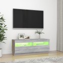 SZAFKA POD TV Z OŚWIETLENIEM LED SZARY DĄB SONOMA 100X35X40CM