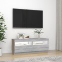 SZAFKA POD TV Z OŚWIETLENIEM LED SZARY DĄB SONOMA 100X35X40CM