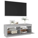 SZAFKA POD TV Z OŚWIETLENIEM LED SZARY DĄB SONOMA 100X35X40CM