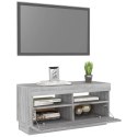 SZAFKA POD TV Z OŚWIETLENIEM LED SZARY DĄB SONOMA 80X35X40CM