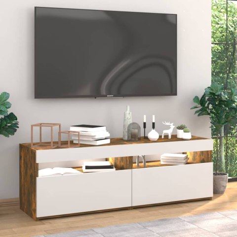 SZAFKI POD TV Z LED 2 SZT. PRZYDYMIONY DĄB 60X35X40CM