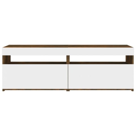 SZAFKI POD TV Z LED 2 SZT. PRZYDYMIONY DĄB 60X35X40CM