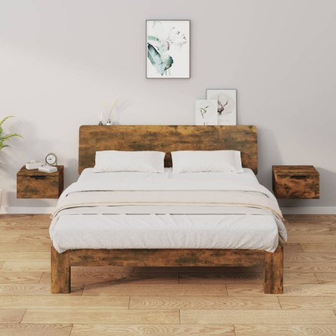 WISZĄCE SZAFKI NOCNE 2 SZT. PRZYDYMIONY DĄB 34X30X20CM