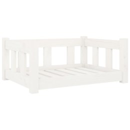 LEGOWISKO DLA PSA BIAŁE 65,5X50,5X28CM LITE DREWNO SOSNOWE