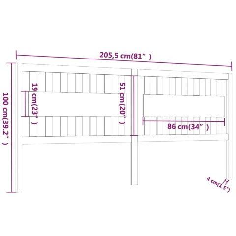 WEZGŁOWIE ŁÓŻKA BIAŁE 205,5X4X100CM DREWNO