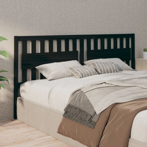 WEZGŁOWIE ŁÓŻKA CZARNE 205,5X4X100CM DREWNO