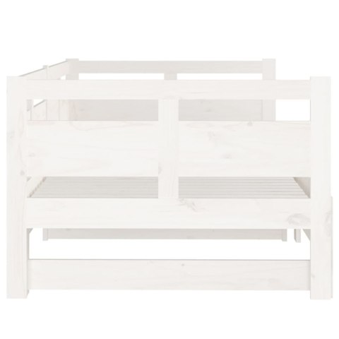 ŁÓŻKO ROZSUWANE BIAŁE DREWNO 2X(90X200)CM