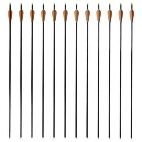 STRZAŁY DO ŁUKU 30", 0,8CM WŁÓKNO SZKLANE, 12 SZT.