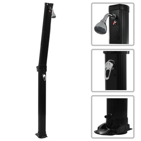 SKŁADANY PRYSZNIC SOLARNY CZARNY 214CM 23 L