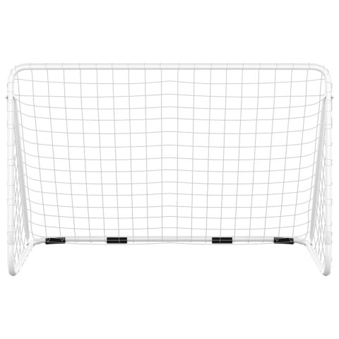 BRAMKA PIŁKARSKA Z SIATKĄ BIAŁA 180X90X120 STALOWA