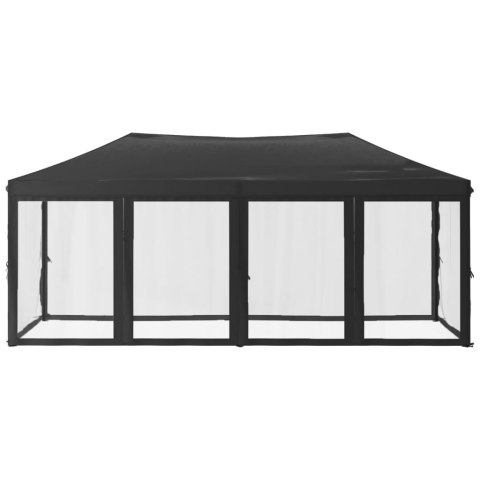 SKŁADANY NAMIOT IMPREZOWY ZE ŚCIANKAMI ANTRACYTOWY 3X6M