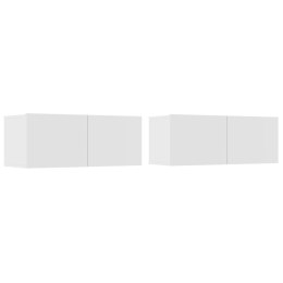 SZAFKI POD TELEWIZOR 2SZT BIAŁE 80X30X30CM