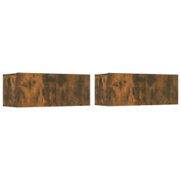 SZAFKI POD TELEWIZOR 2 SZT. PRZYDYMIONY DĄB 80X30X30CM