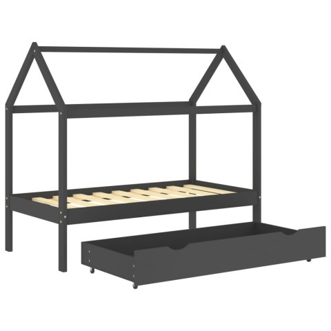 ŁÓŻKO DZIECIĘCE 80X160CM Z SZUFLADĄ CIEMNOSZARE C