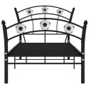 RAMA ŁÓŻKA 90X200CM Z MOTYWEM PIŁKI NOŻNEJ CZARNA METALOWA