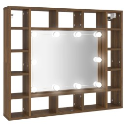 SZAFKA Z LUSTREM I LED BRĄZOWY DĄB 91X15X76,5CM