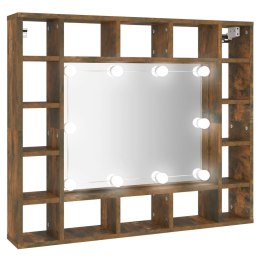 SZAFKA Z LUSTREM I LED, PRZYDYMIONY DĄB 91X15X76,5CM