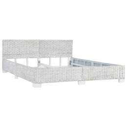 RAMA ŁÓŻKA SZARA NATURALNY RATTAN 180X200CM