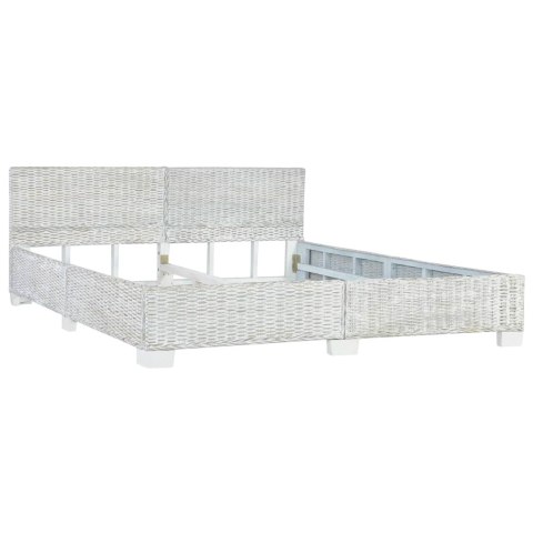 RAMA ŁÓŻKA SZARA NATURALNY RATTAN 180X200CM